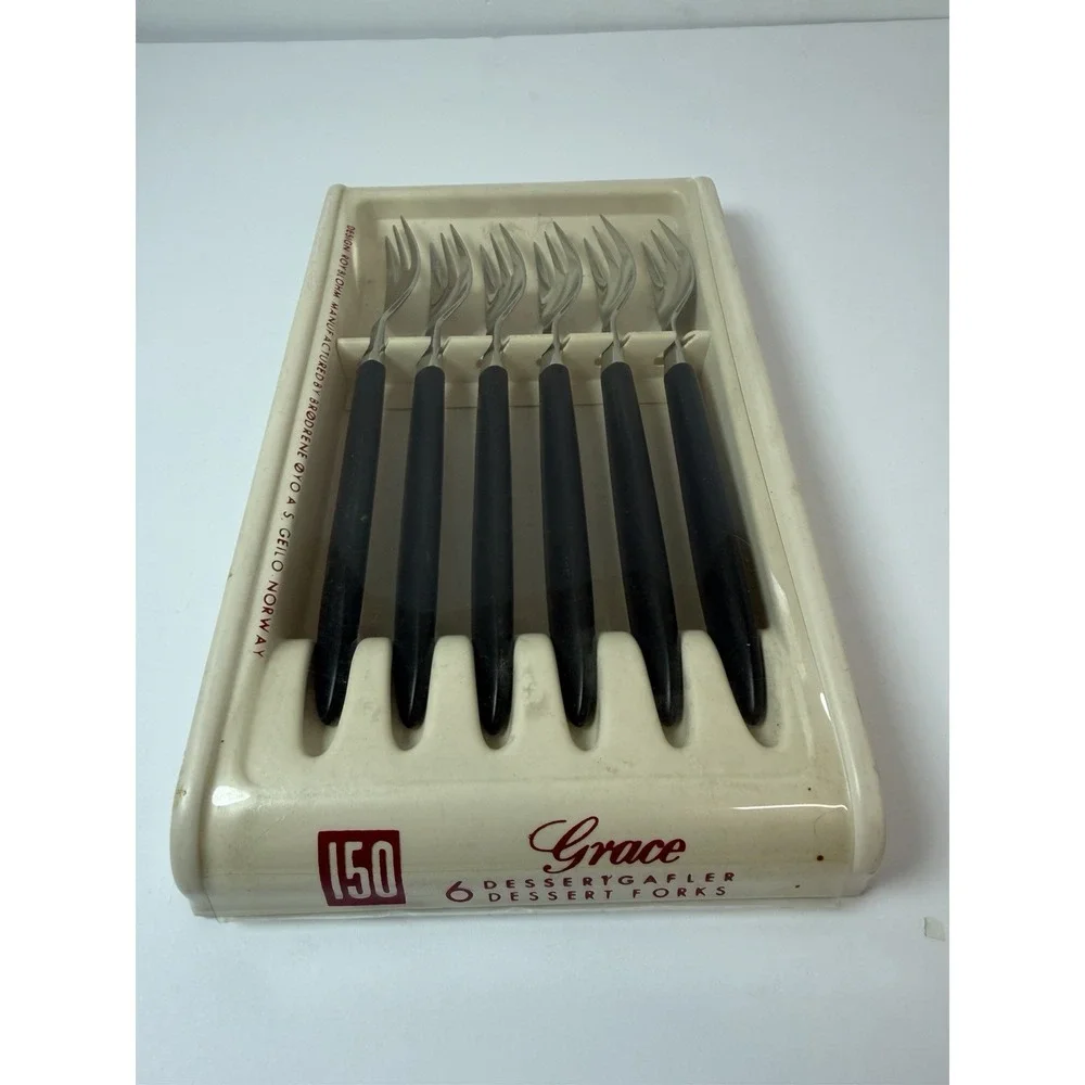 Roy Blohm Brodrene Oyo Norway Grace Mid Century Stainless Flatware Dessert Forks